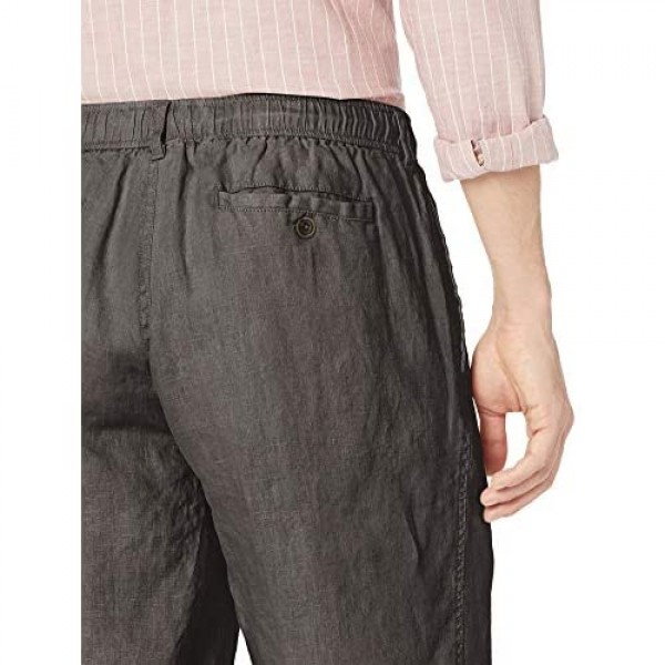 Brand - 28 Palms Men's Relaxed-Fit 11 Inseam Linen Short with Drawstring