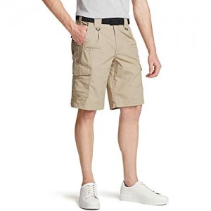 CQR Men's On-The-Go Cargo Shorts  Lightweight Relaxed Fit Casual Shorts  Outdoor Stretch Multi-Pocket Cargo Shorts