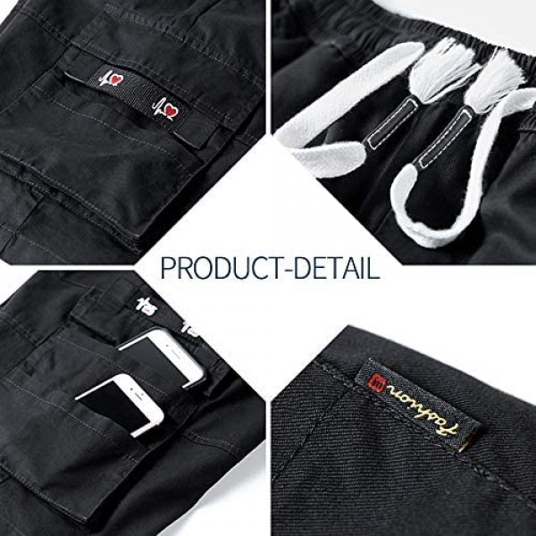 czzstance Men's Cargo Shorts Elastic Waist Relaxed Fit Multi-Pockets Cotton Casual Outdoor Lightweight Work Shorts