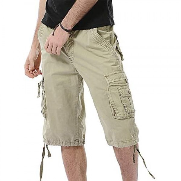 EAEAO Mens Cargo Shorts Relaxed Fit Multi-Pocket Outdoor Cargo Shorts