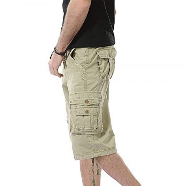 EAEAO Mens Cargo Shorts Relaxed Fit Multi-Pocket Outdoor Cargo Shorts