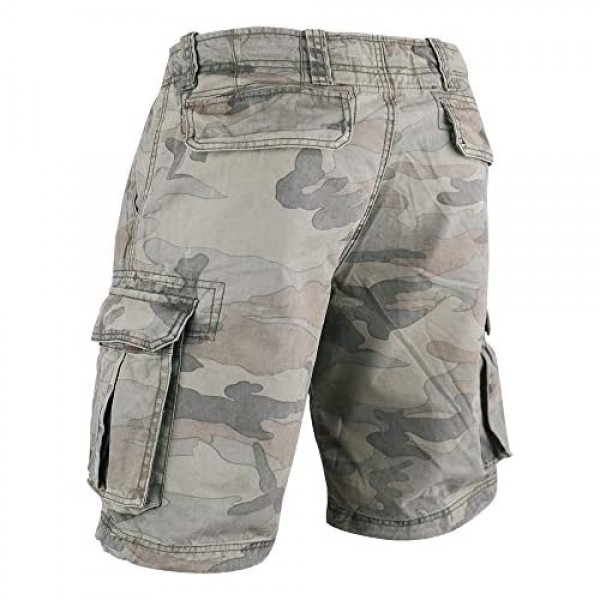 Men's Vintage Cargo Shorts Relaxed Fit Camouflage 100% Heavy Cotton