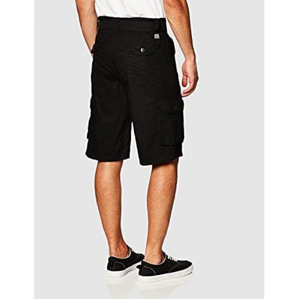 Southpole Men's All-Season Belted Ripstop Basic Cargo Short-Reg and Big & Tall Sizes