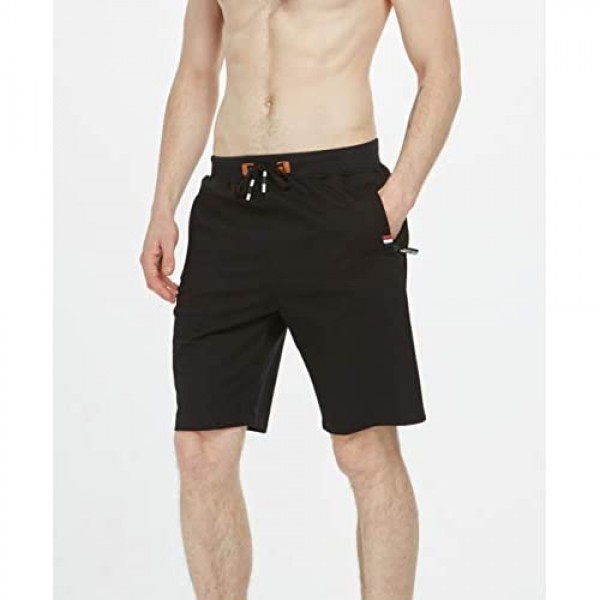 Tansozer Mens Shorts Casual Workout Drawstring Shorts with Elastic Waist and Zipper Pockets