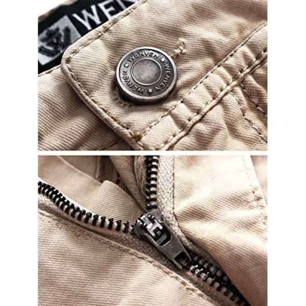 WenVen Men's Cotton Twill Cargo Shorts Outdoor Wear (Regular & Big-Tall Sizes)