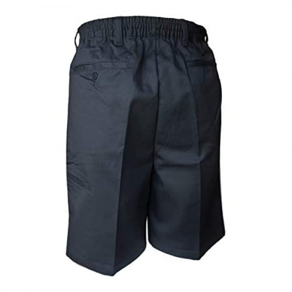 Benefit Wear Mens Full Elastic Waist Pull-On Shorts with Mock Fly