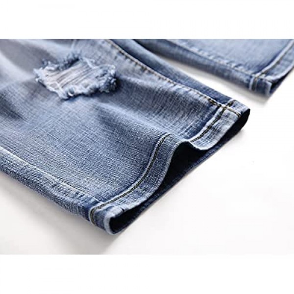 CHOINANALC Jean Shorts for Men Men’s Ripped Stretch Slim Denim Shorts