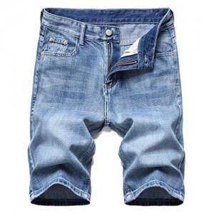 FHQueen Men's Jeans Shorts Summer Denim Shorts Classic Fit Casual Distressed Short Pants with Pockets