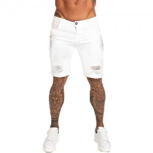 GINGTTO Men's Fashion Ripped Short Jeans Casual Denim Shorts with Hole
