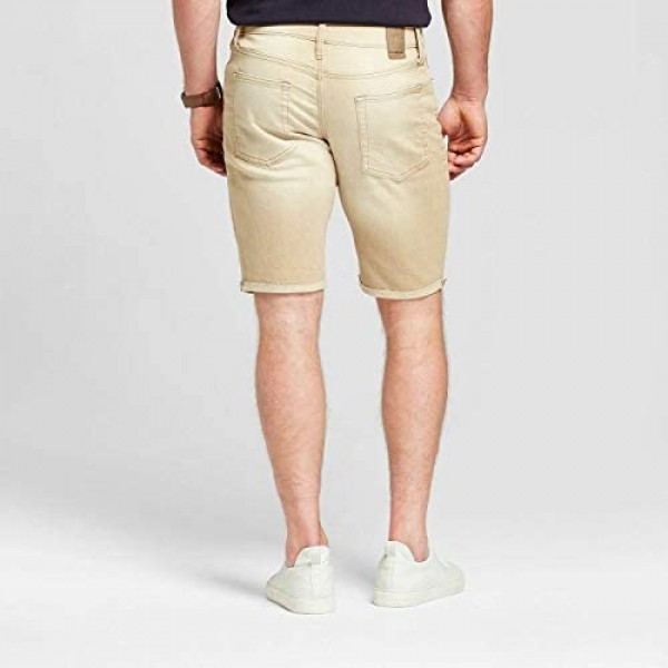 Goodfellow & Co Men's 10.5 inch Inseam Slim Fit Denim Shorts 38 Tan Jeans
