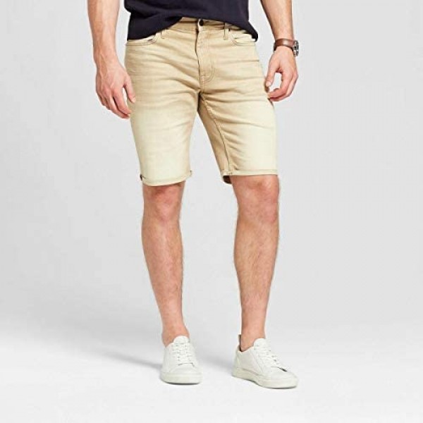 Goodfellow & Co Men's 10.5 inch Inseam Slim Fit Denim Shorts 38 Tan Jeans