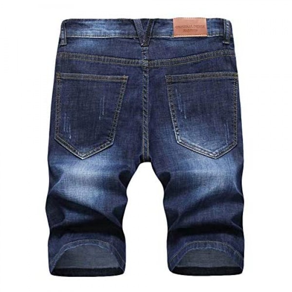 HiLY Men's Stretch Ripped Denim Shorts Casual Summer Jeans Shorts