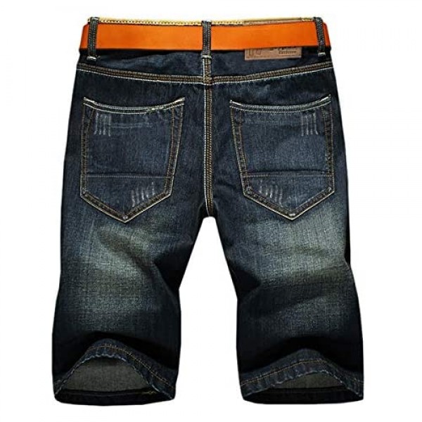 LATUD Men's Casual Denim Shorts (No Belt)