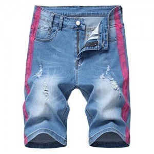 Litteking Men's Distressed Jean Shorts Casual Ripped Denim Shorts Button up Summer Shorts with Pockets