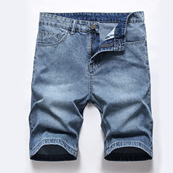 LONGBIDA Mens Relaxed Fit Denim Shorts Jeans Regular Pants