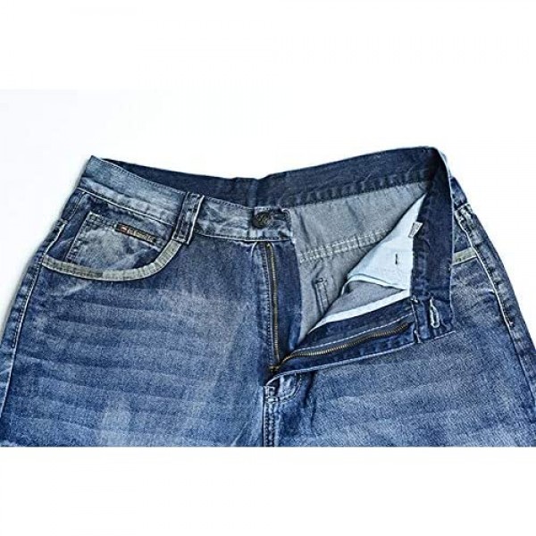 Ruiatoo Men's Outdoor Cargo Multi-Pocket Denim Jeans Work Cargo Pants