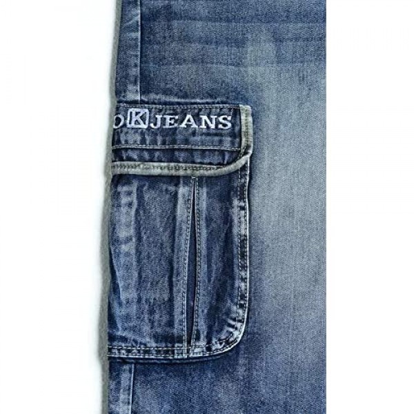 Ruiatoo Men's Outdoor Cargo Multi-Pocket Denim Jeans Work Cargo Pants