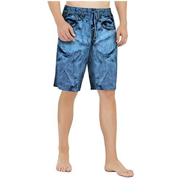 Under Disguise Men's 2-Pack Faux Denim Pajama Shorts Flag Rip and Faux Denim