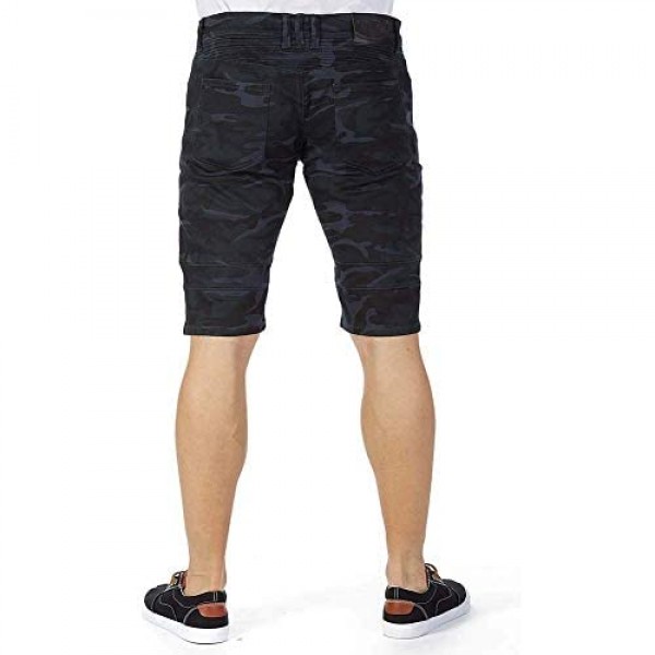 X RAY Jeans Mens Camo Denim Jean Shorts Slim Fit Stretch Casual Knee Legth Hem 12.5 Inseam