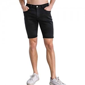 ZLZ Slim Ripped Jean Short for Men  Men's Casual Stretch Slim Fit Denim Short
