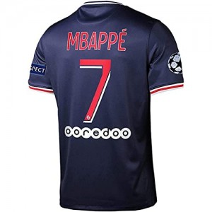2020-2021 Season Paris #7 MBAPPE Home Mens Soccer T-Shirts Jersey & Armbands Blue