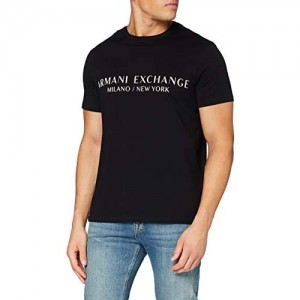 AX Armani Exchange Men's Short Sleeve Milan New York Logo Crew Neck T-Shirt