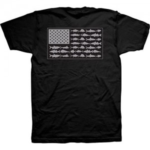 Columbia PFG Americana Saltwater Fish Flag T-Shirt - Black XL