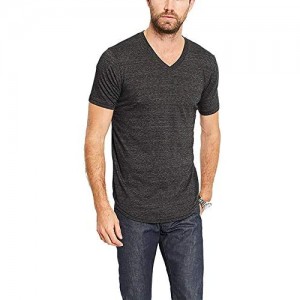 GOODLIFE Men's Tri-Blend Scallop V-Neck T-Shirt | Lightweight and Breathable Cotton Made in The USA