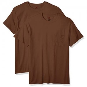 Hanes Men's Workwear Short Sleeve Tee (2-Pack)  Army Brown  X Large