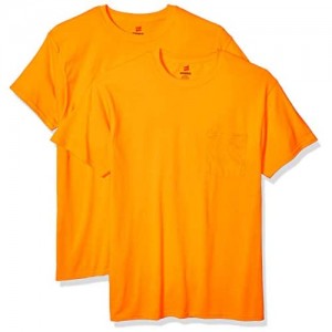 Hanes Men's Workwear Short Sleeve Tee (2-Pack)  Safety Orange  X Large