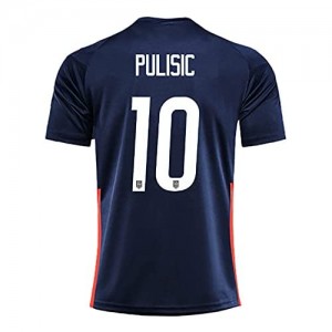 MOKLE Pulisic #10 Mens 2020/2021 Season National Team Away Soccer T-Shirts Jersey Color Blue