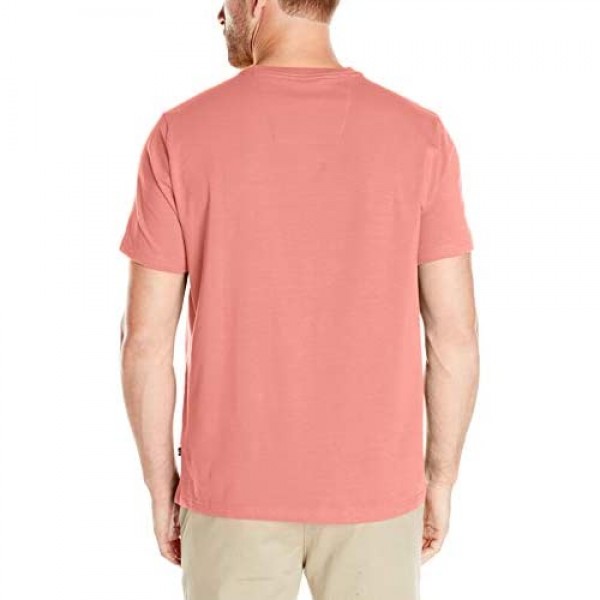 Nautica Men's Solid Crew Neck Short Sleeve Pocket T-Shirt Pale Coral Large