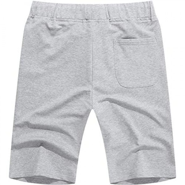 Boisouey Mens Shorts Casual Drawstring Zipper Pockets Elastic Waist