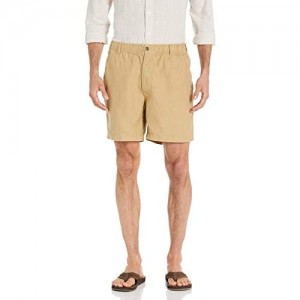 Brand - 28 Palms Men's Relaxed-Fit 7 Inseam Linen Short with Drawstring