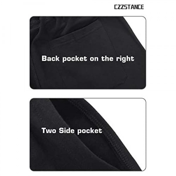 czzstance Mens Shorts Casual Cotton Athletic Shorts Drawstring Workout Running Shorts with Pockets