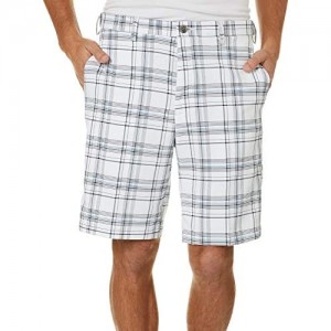 Haggar Men's Cool 18 Pro Straight Fit Flat Front Expandable Waist Patterned Short with Big & Tall Sizes