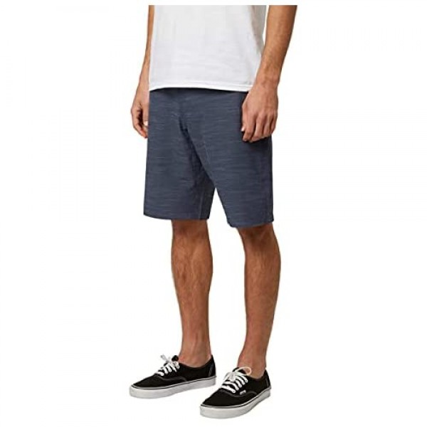 Hang Ten Men's Classic Mid-Length Stretch Hybrid Short | Lightweight Breathable Button Closure |