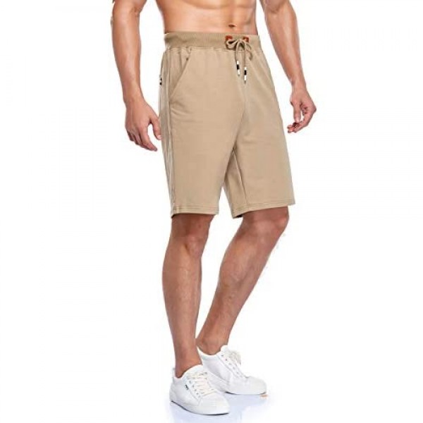 Immerguter Mens Shorts Adjustable Elastic Waist Casual Workout Shorts with Pockets