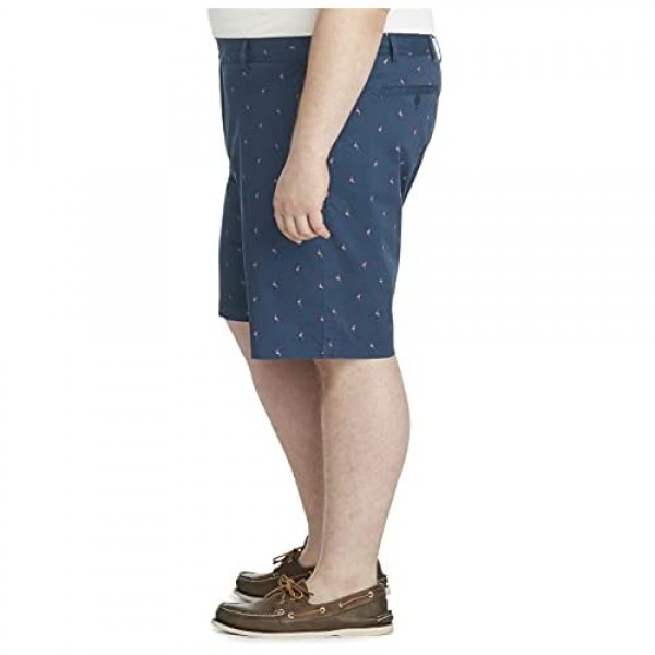 IZOD Men's Big and Tall Saltwater Stretch 9.5 Chino Printed Shorts