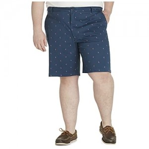 IZOD Men's Big and Tall Saltwater Stretch 9.5" Chino Printed Shorts
