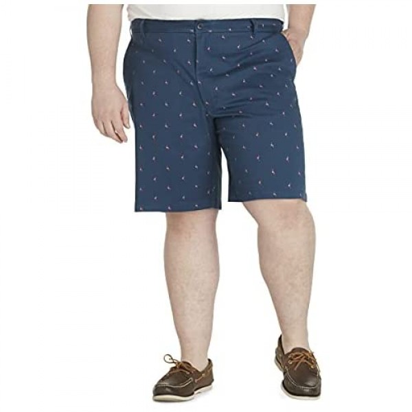 IZOD Men's Big and Tall Saltwater Stretch 9.5 Chino Printed Shorts