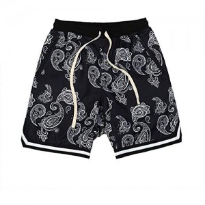 Reloot - Men's Shorts Bandana Design Drawstring Shorts for Men  Lightweight  Paisley Print  Front and Back Pockets