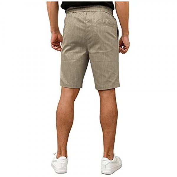 Tinkwell Men's Shorts Causal Cotton Drastring Summer Classic fit Shorts with Elastic Waist Pockets