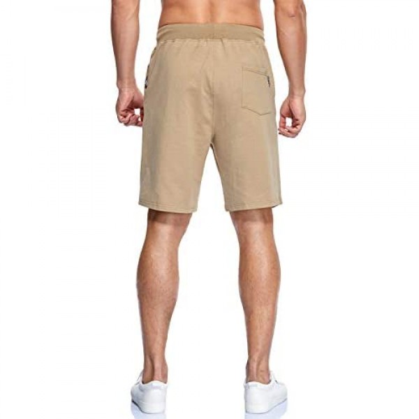 YnimioAOX Men's Shorts Casual Workout Sports Shorts with Zipper Pockets
