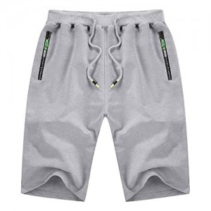 YTD Men's Shorts Casual Classic Fit Drawstring Summer Beach Shorts with Elastic Waist and Pockets