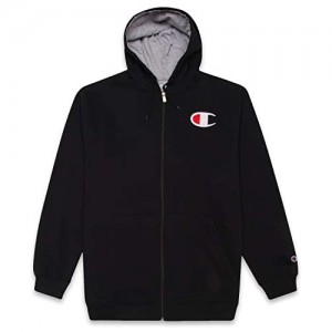 Champion Mens Big and Tall Full Zip Hoodie Classic Embroidered Logo