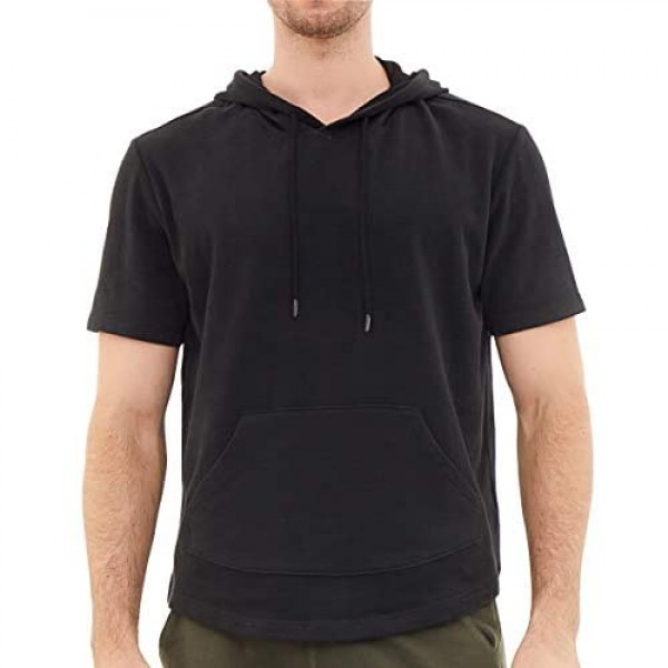 Dubinik Mens Short Sleeve Lightweight Hoodie Sweatshirt with Kanga Pocket…
