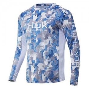 HUK Men's Icon X Camo Hoodie |UPF 50+ Long-Sleeve Fishing Shirt