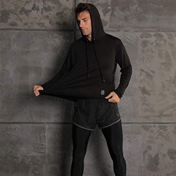Mens Workout Sweatshirt Athletic Hoodies - Stylish Gym Running Hoodies Lightweight Pullover