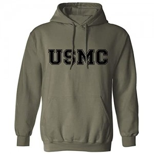 USMC Athletic Marines Hooded Sweatshirt in Military Green
